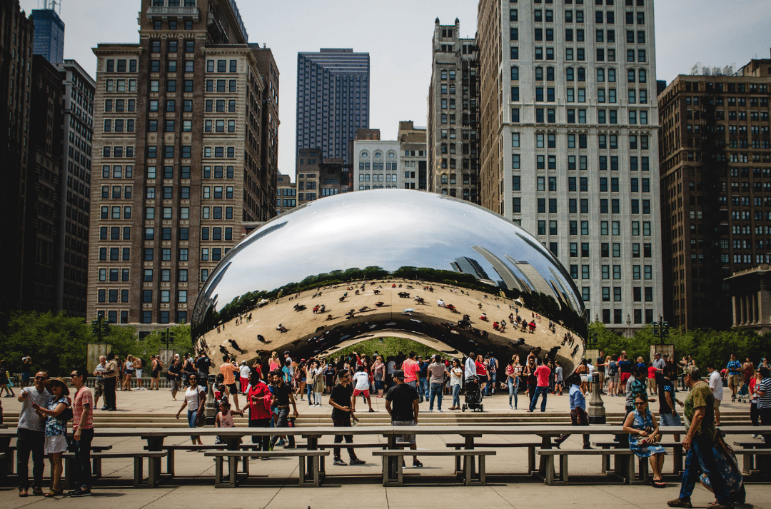 Cloud Gate in Millennium Park representing Chicago nonprofit jobs and careers