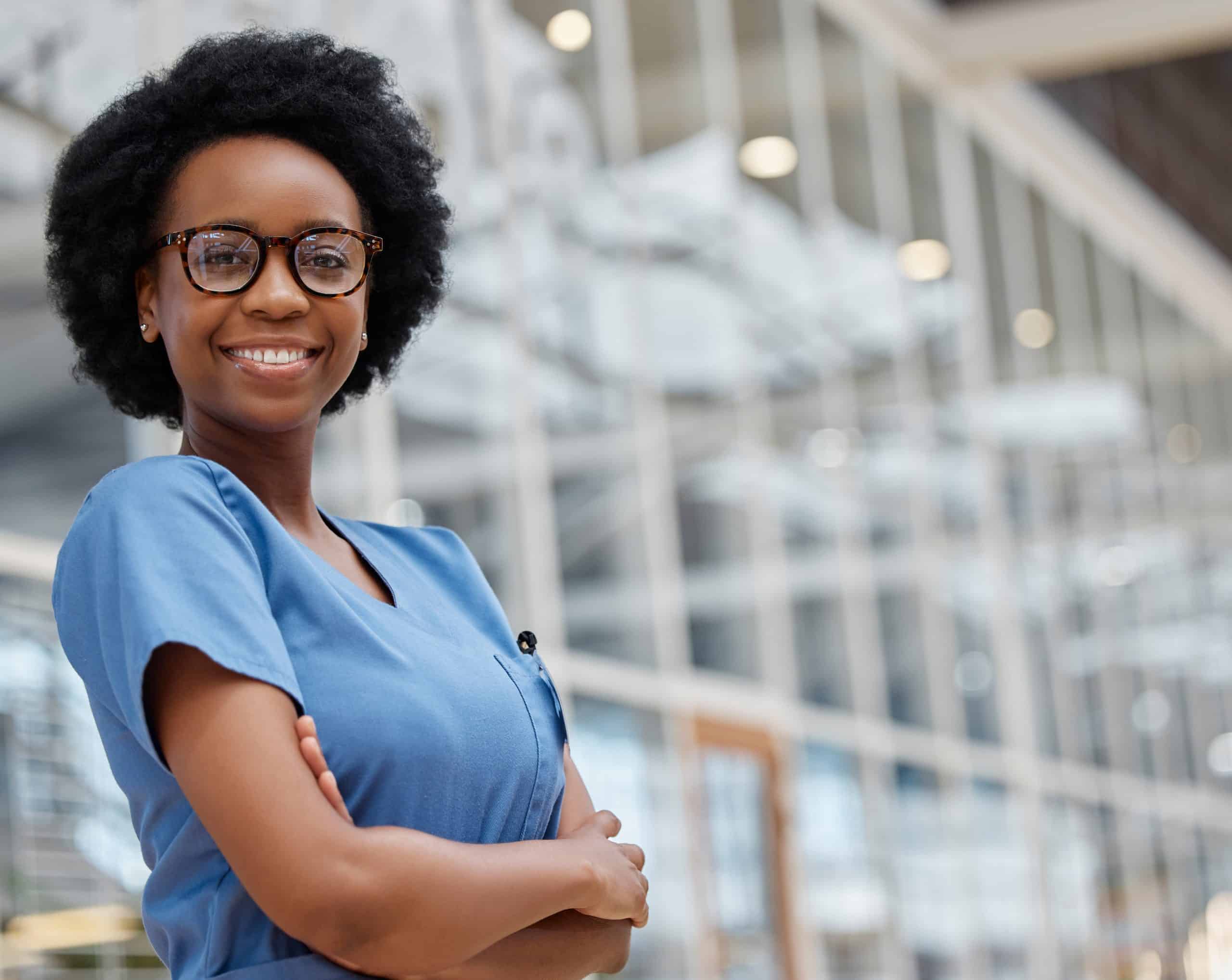 Healthcare professional in a clinical environment representing healthcare jobs, medical careers and healthcare employers hiring through Foundation List