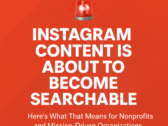 Image that says Instagram content is now searchable and shows a siren
