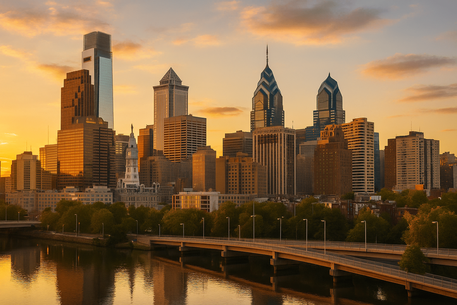 Philadelphia Nonprofit Jobs – Foundation List Homepage Image of Philadelphia at sunrise building and river can be seen. 