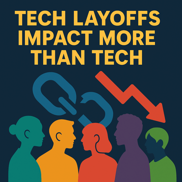 Image says "Tech Layoffs Impact More Than Tech"