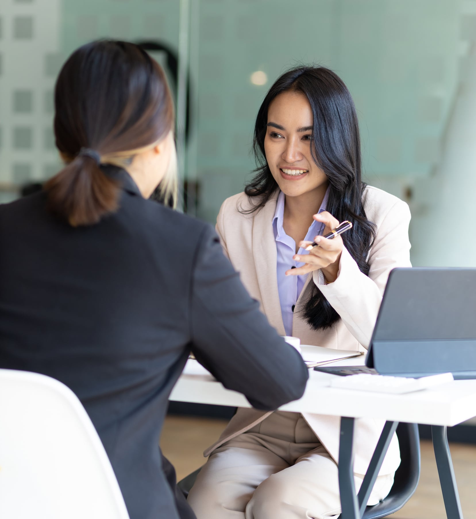 Foundation List Nonprofit Job Board Employer seen meeting with the perfect candidate holding a pen in the middle of a sentence hiring.