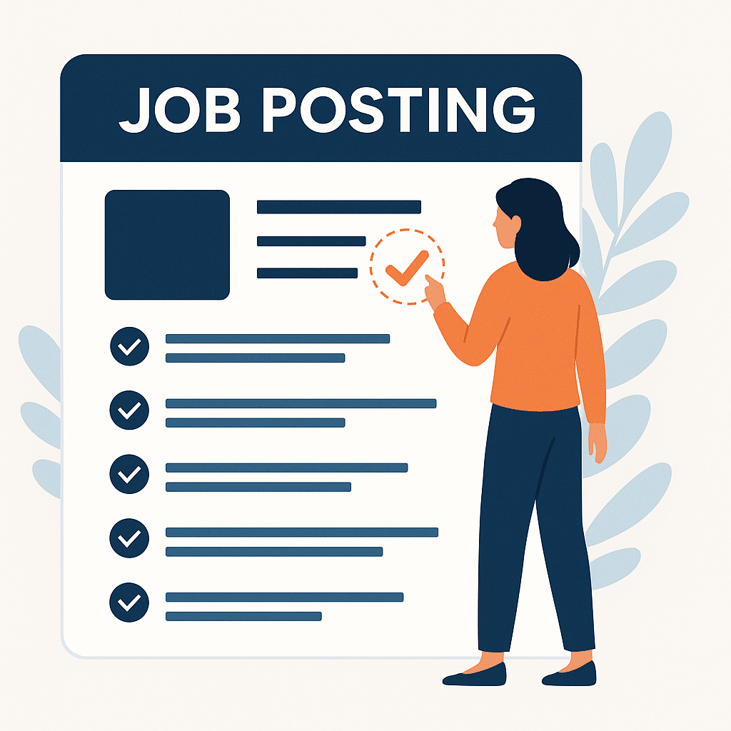Image that says Job Posting and shows an animated person using a nonprofit job board