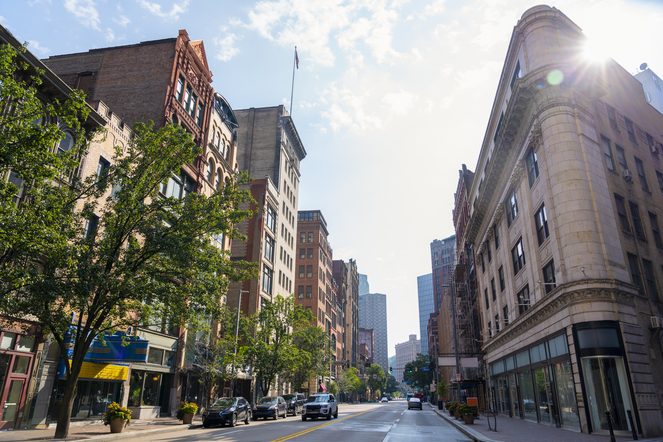 Downtown Pittsburgh Pennsylvania streets and architecture
